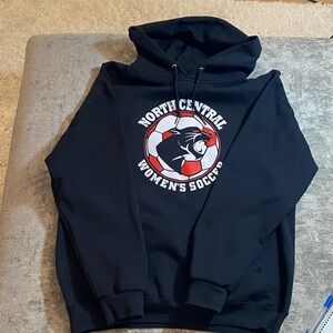 Jerzees Black Women's North Central Soccer Hoodie size L {069}